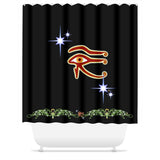 Eye of Isis/Auset with Double Jasmine Border Shower Curtain