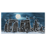 Bast Moon Over Stonehenge Beach Towel