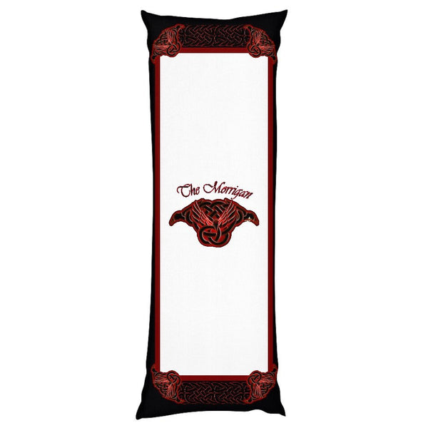 The Morrigan Raven-Knot with Knotwork Frame Body Pillow Case