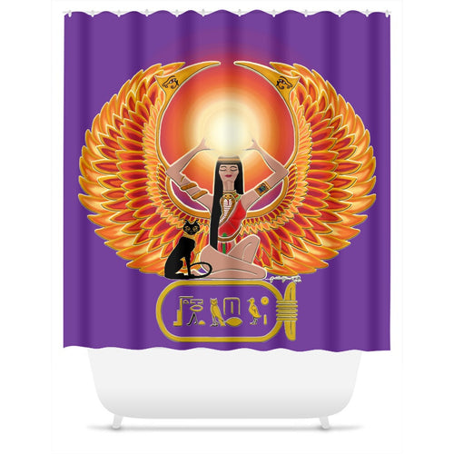 Isis/Auset with Cartouche Shower Curtain