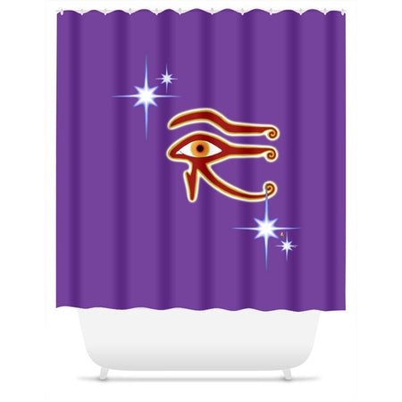 Eye of Isis/Auset with Double Jasmine Border Shower Curtain