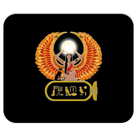 Isis/Auset with Double Jasmine Border Glass Cutting Board