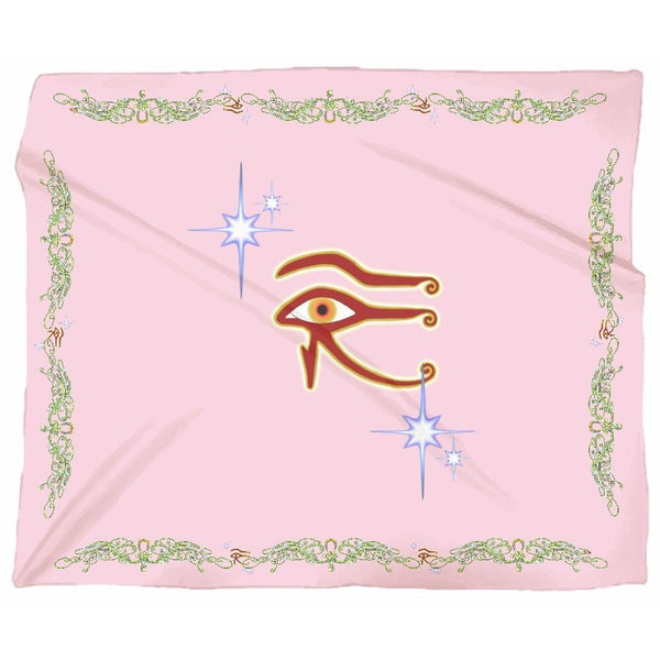 Eye of Isis/Auset with Double Jasmine Border Jersey Blanket (L)