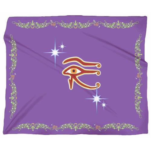 Eye of Isis/Auset with Double Jasmine Border Jersey Blanket (L)