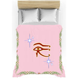 Eye of Isis/Auset with Double Jasmine Border Duvet Cover