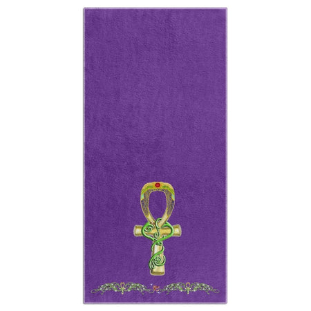 Ankh with Double Jasmine Border Woven Blanket (L)