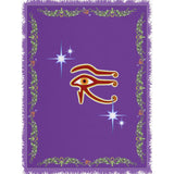 Eye of Isis/Auset with Double Jasmine Border Woven Blanket (P)