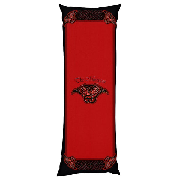 The Morrigan Raven-Knot with Knotwork Frame Body Pillow Case