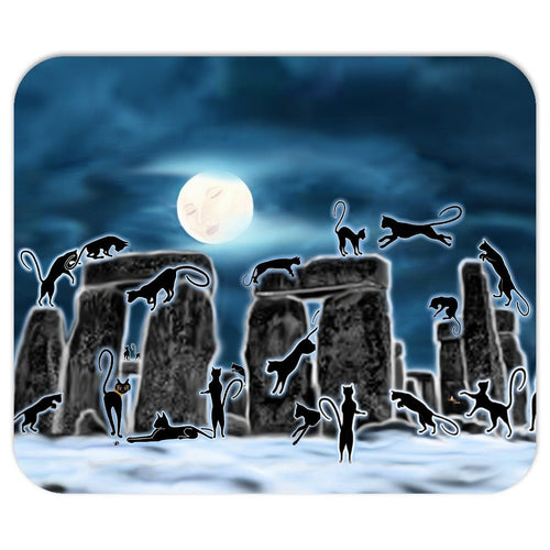 Bast Moon Over Stonehenge Mouse Pad