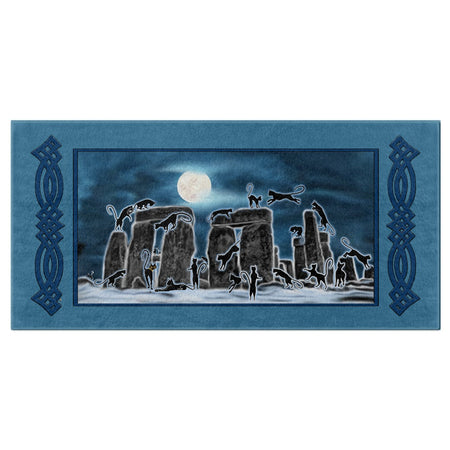 Bast Moon Over Stonehenge Bath Towel