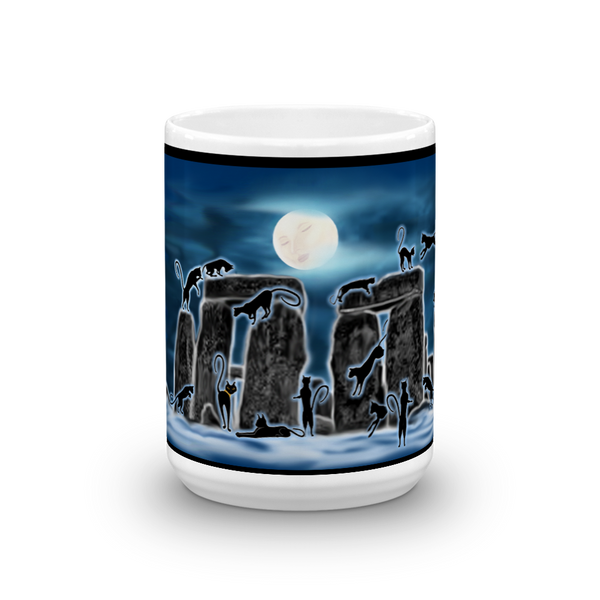 Bast Moon Over Stonehenge Mug