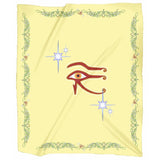Eye of Isis/Auset with Double Jasmine Border Jersey Blanket (P)
