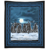 Bast Moon Over Stonehenge with Knotwork Frame Tapestry (P)