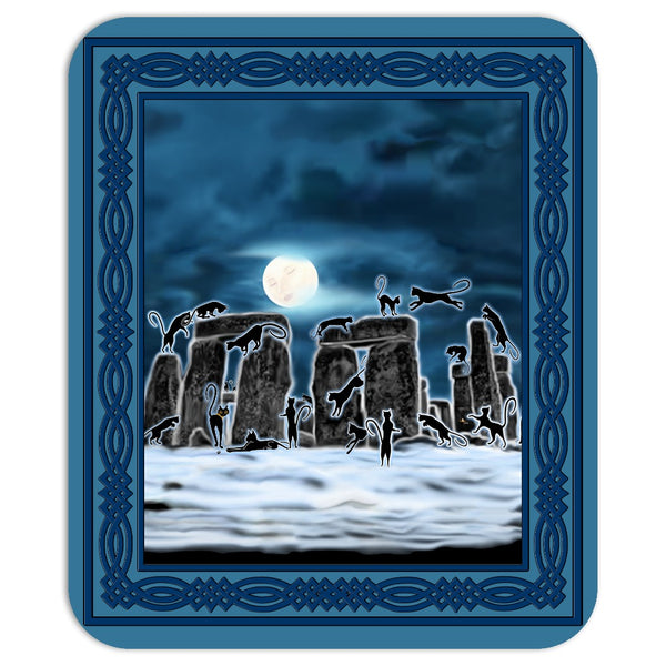 Bast Moon Over Stonehenge with Border Mouse Pad