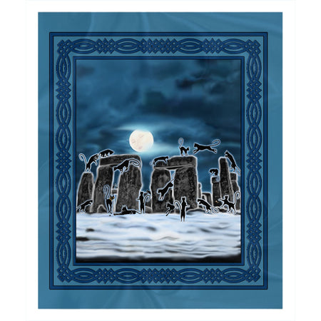 Bast Moon Over Stonehenge Sherpa Blanket