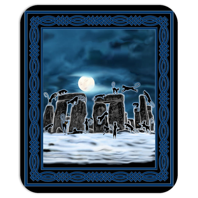 Bast Moon Over Stonehenge with Border Mouse Pad