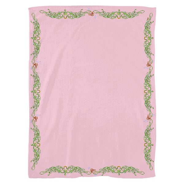 Double Jasmine Border Fleece Blanket (L)