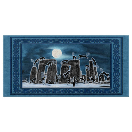 Bast Moon Over Stonehenge Bath Towel