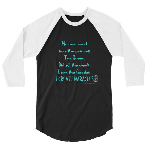 I am the Goddess (Turquoise) Unisex 3/4 Sleeve Raglan Shirt