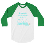I am the Goddess (Turquoise) Unisex 3/4 Sleeve Raglan Shirt