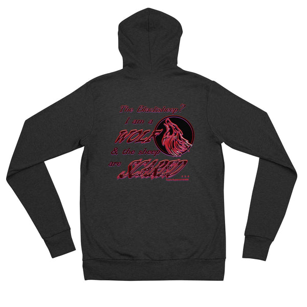 I am a Wolf Red Shadow Unisex Zip Hoodie