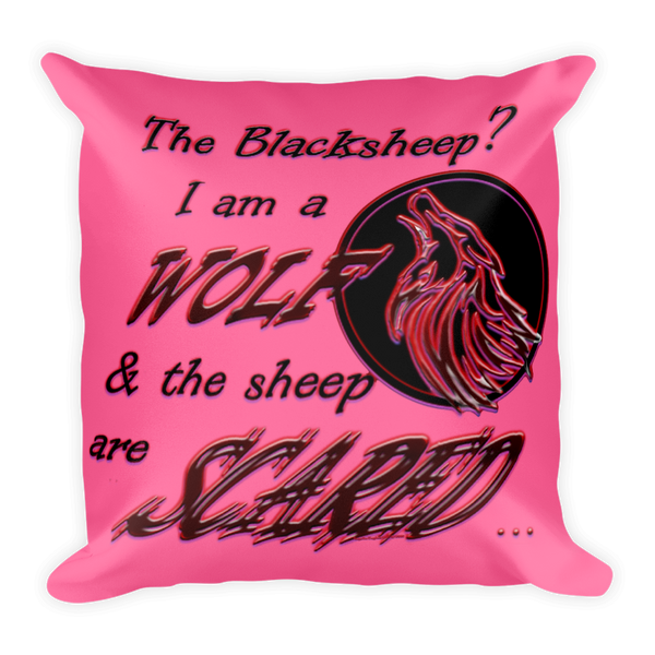 I am a Wolf with Red Shadow Pillow