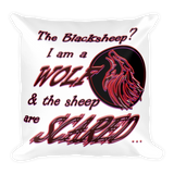 I am a Wolf with Red Shadow Pillow
